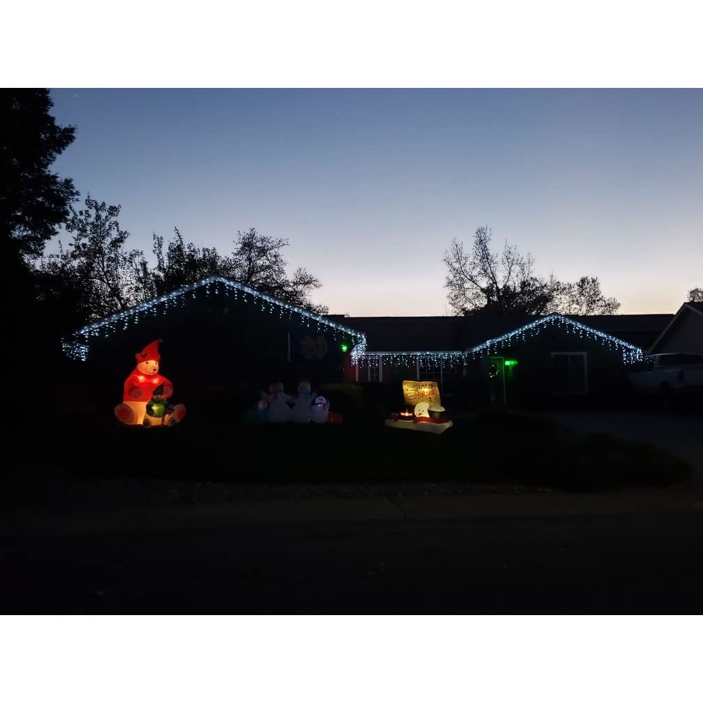 YASENN 300LED Icicle Lights Cool White, 29.5FT Outdoor Christmas Light with 8 Modes & Memory Timer, 60 Strands Dripping Waterfall Lights for Roof Eaves, Gutters, Window, Patio, Party Decor