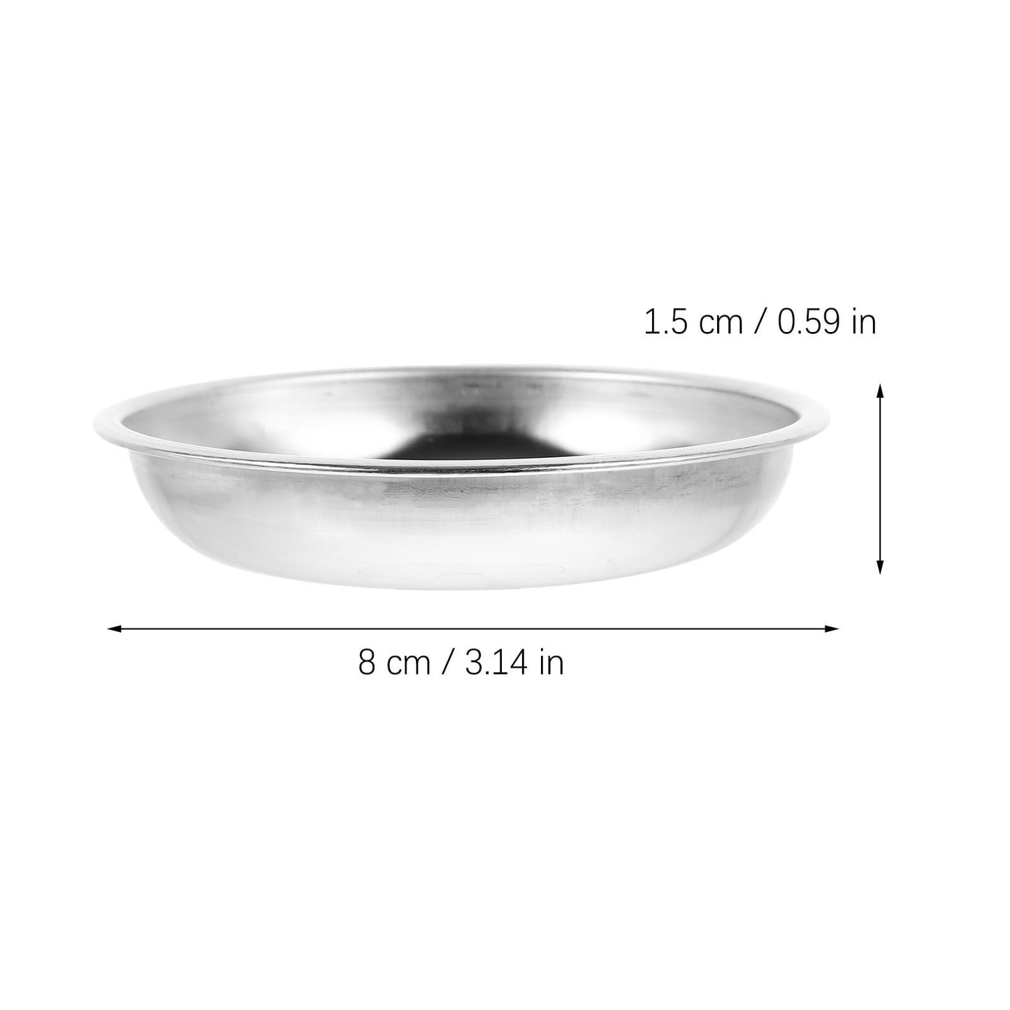 VOSAREA 10Pcs Stainless Steel Sauce Dishes Round Appetizer Plates for Mustard Soy Sauce and Desserts Food Material