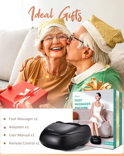 Foot Massager Machine with Heat, Shiatsu Deep Kneading Foot Massager with Remote, Compression, Multi-Massage Modes, Auto-Off Timers, Gifts for Women Men