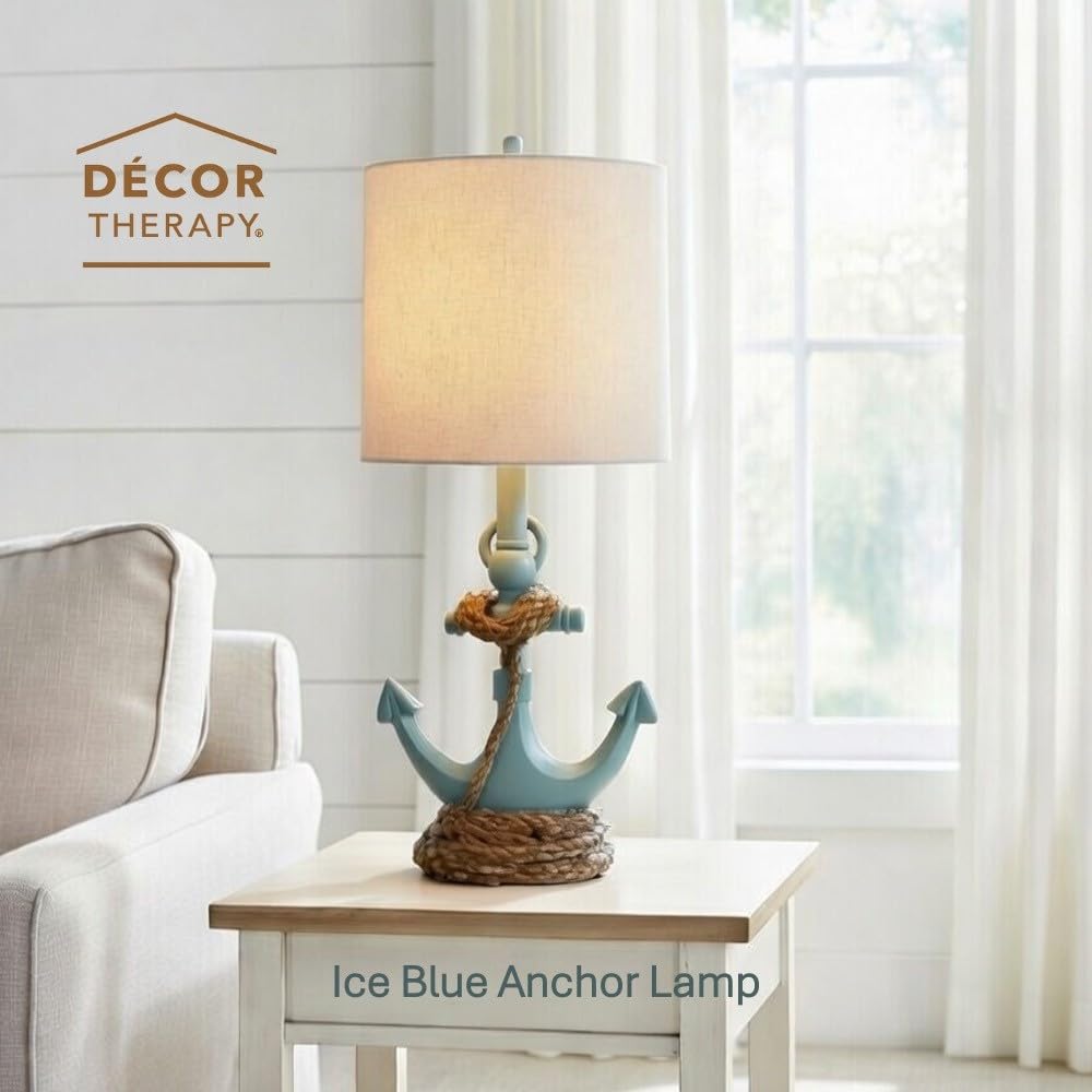 Decor Therapy Saylor Anchor Accent Lamp, Antique Iced Blue