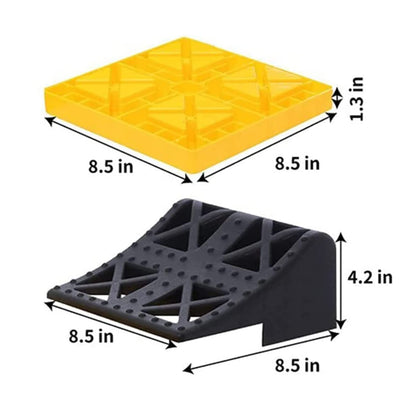 Homeon Wheels 10 Packs Rv/Camper Leveling Blocks, Chocks Anti-Slip Pads Design Include One Wheel Chock and Carrying Bag for Camper Travel Trailer
