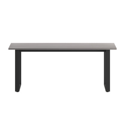 Flash Furniture Redmond Conference Table with U-Frame Base, Commercial Water and Scratch Resistant Laminate Finish, PVC Edge, Heavy Duty Steel Frame, 72x36, Gray Oak