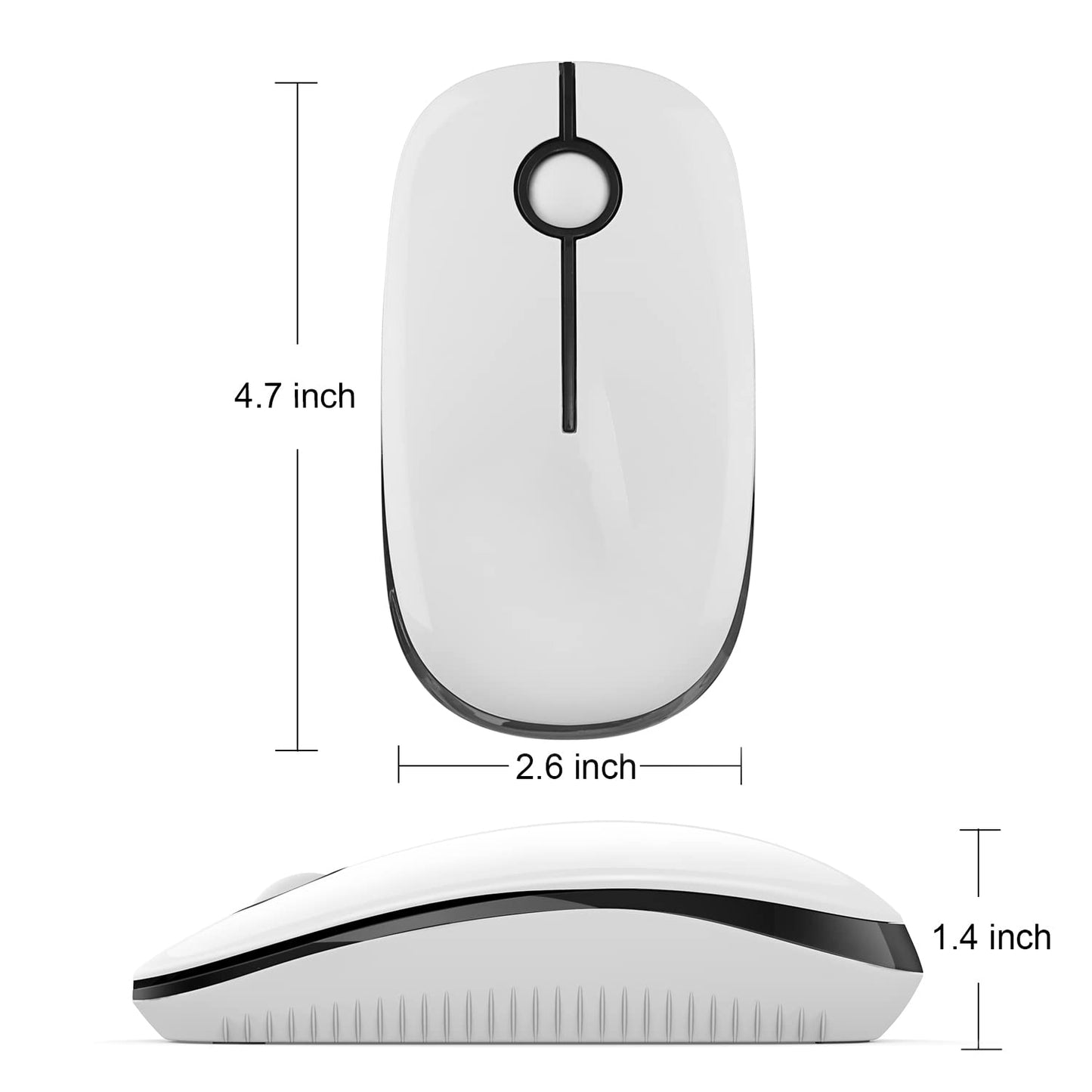 VssoPlor Wireless Mouse, 2.4G Slim Portable Computer Laptop Mouse with Nano Receiver Quiet Silent Optical Mice for Notebook, PC, Laptop, Computer-Black and Gold