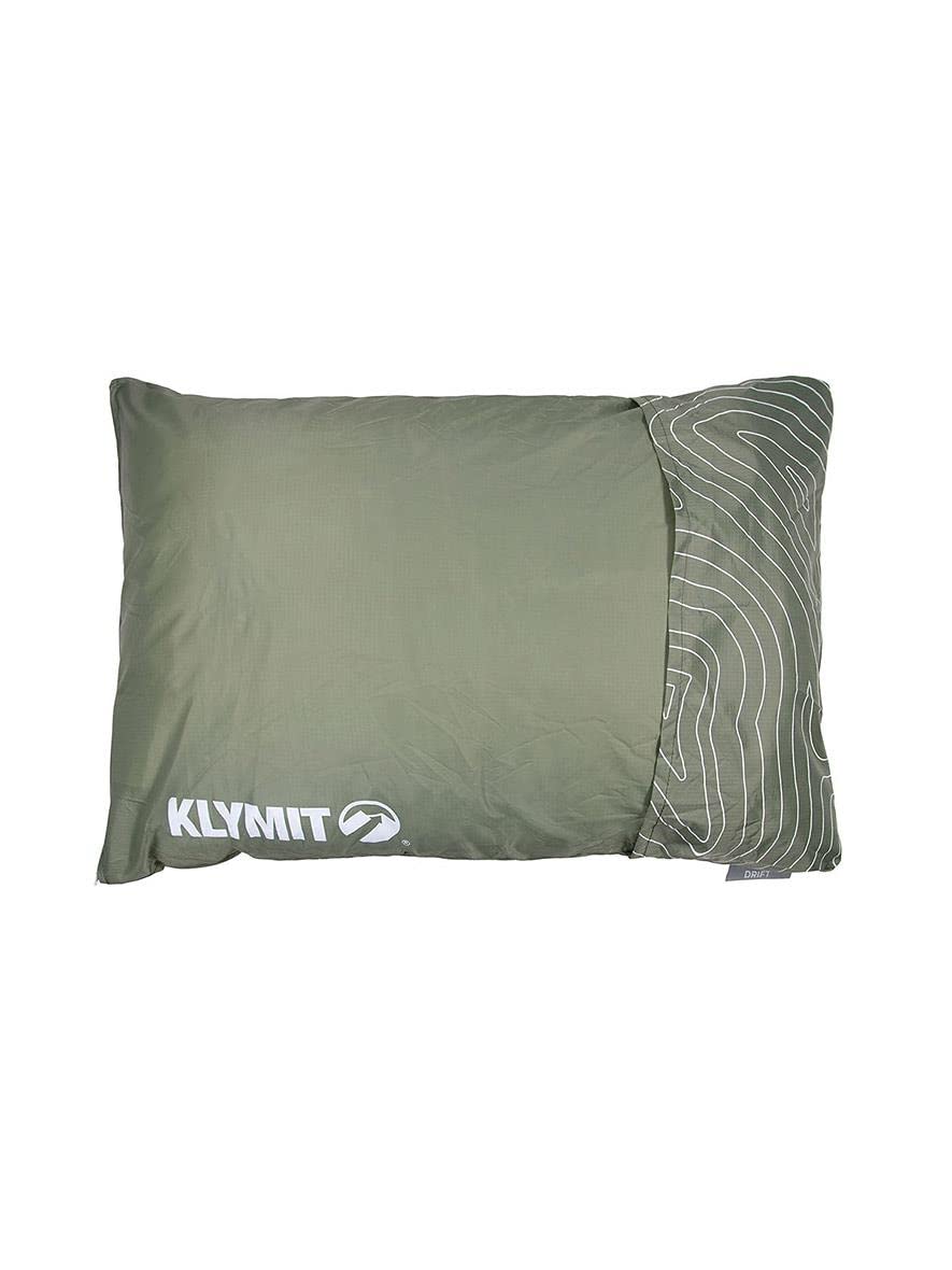 Klymit Insulated Static V Luxe Inflatable Sleeping Pad for Camping & Drift Camping Pillow, Shredded Memory Foam Travel Pillow with Reversible Cover