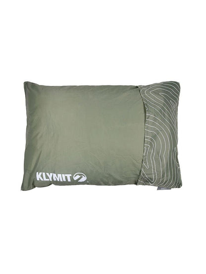 Klymit Insulated Static V Luxe Inflatable Sleeping Pad for Camping & Drift Camping Pillow, Shredded Memory Foam Travel Pillow with Reversible Cover