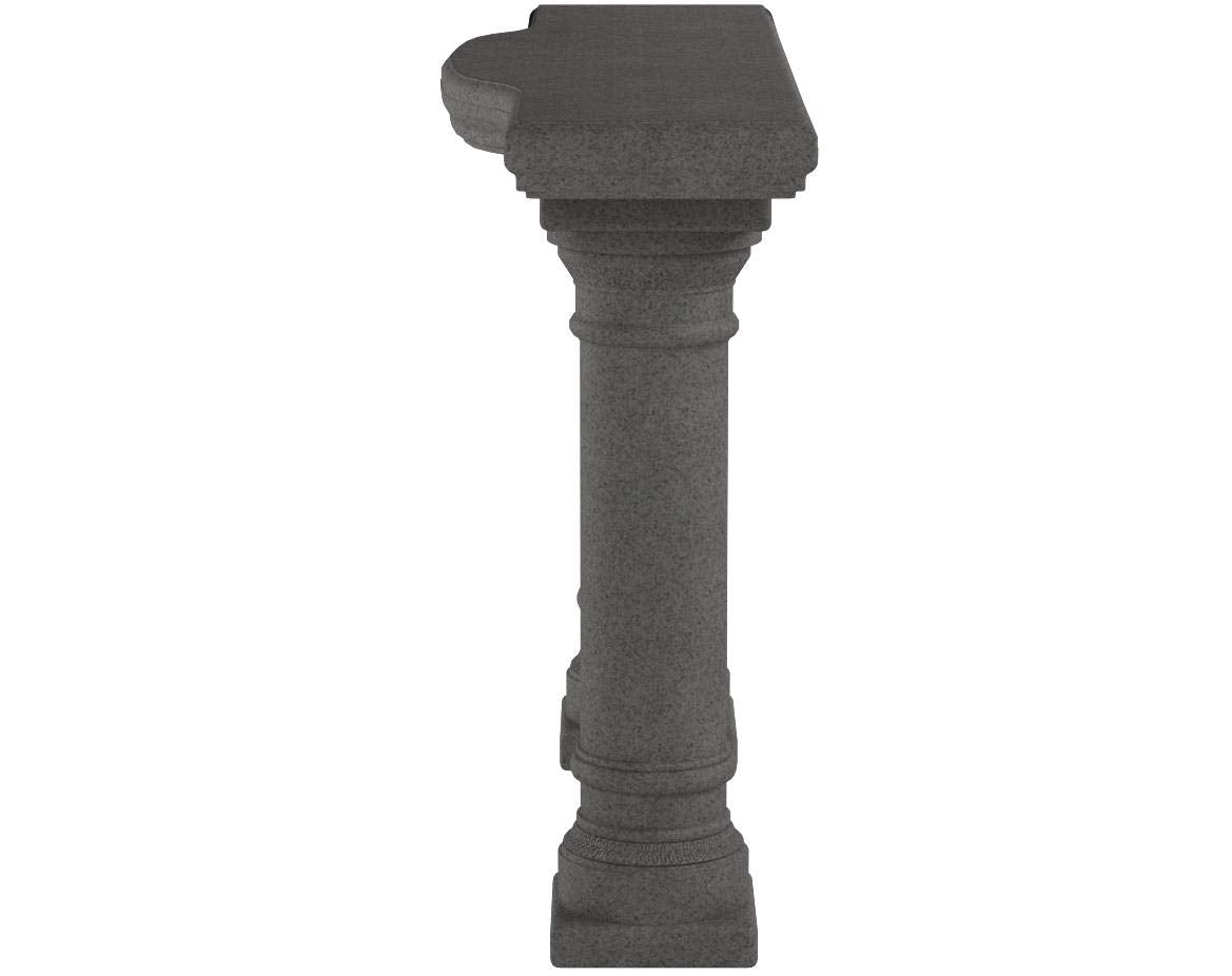 Emsco Group 2316 Lightweight Natural Sandstone Garden Shelf with Columns, 48", Granite