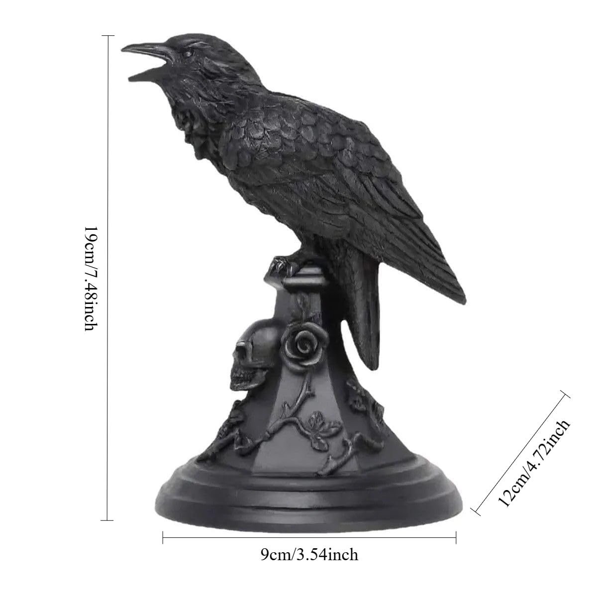 Gothic Black Cat Candle Holder Statue,Resin Cat Candlestick Holder,Halloween Gothic Tabletop Decor for Home,Dining Table & Party,Witchy Cat Figurine Gift (Crow)