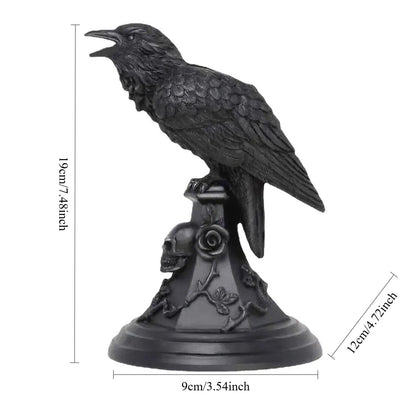 Gothic Black Cat Candle Holder Statue,Resin Cat Candlestick Holder,Halloween Gothic Tabletop Decor for Home,Dining Table & Party,Witchy Cat Figurine Gift (Crow)