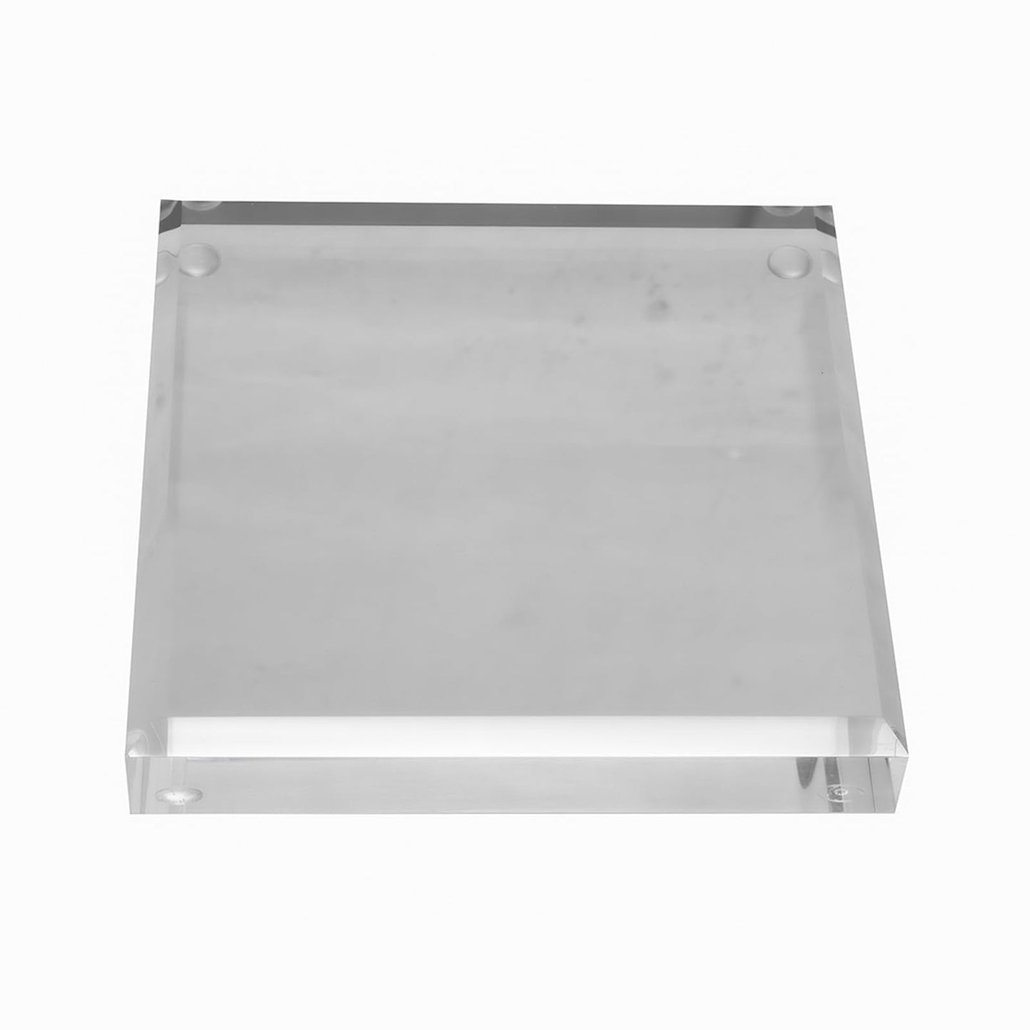 CiaoHER 1in Thickness Beveled Acrylic Square Display Block Clear Polished Pedestal Stand Riser (6x6, 1pack)