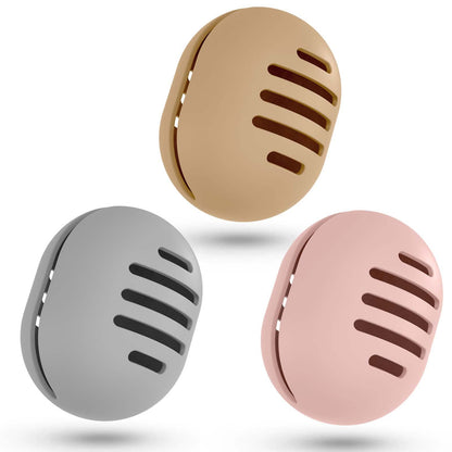 2 Pcs Makeup Sponge Holder,Double-Sided Breathable Silicone Beauty Blender Holder for Travel or Daily,Shatterproof Make-up Travel Case Quick Drying Easy to Carry,Grey+Pink