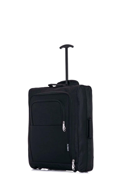 56x45x25 Easyjet Cabin Bag Hand Luggage Approved Cabin Case Lightweight Suitcase Also Approved for BA Jet 2 1.5kg 57L Black