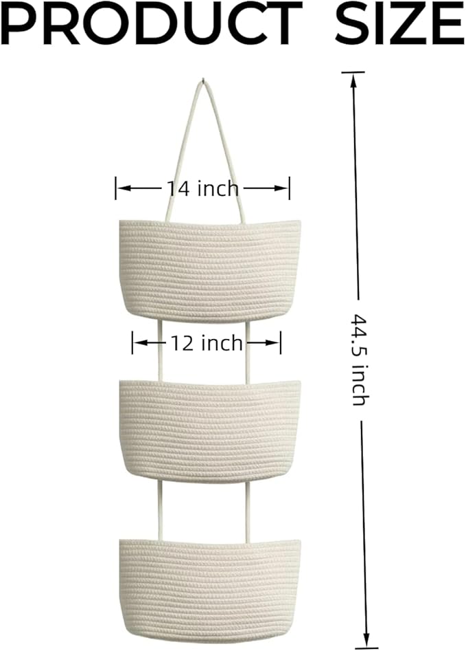 Hanging Baskets for Organizing, Over the Door Organizers and Storage, 3-Tier
