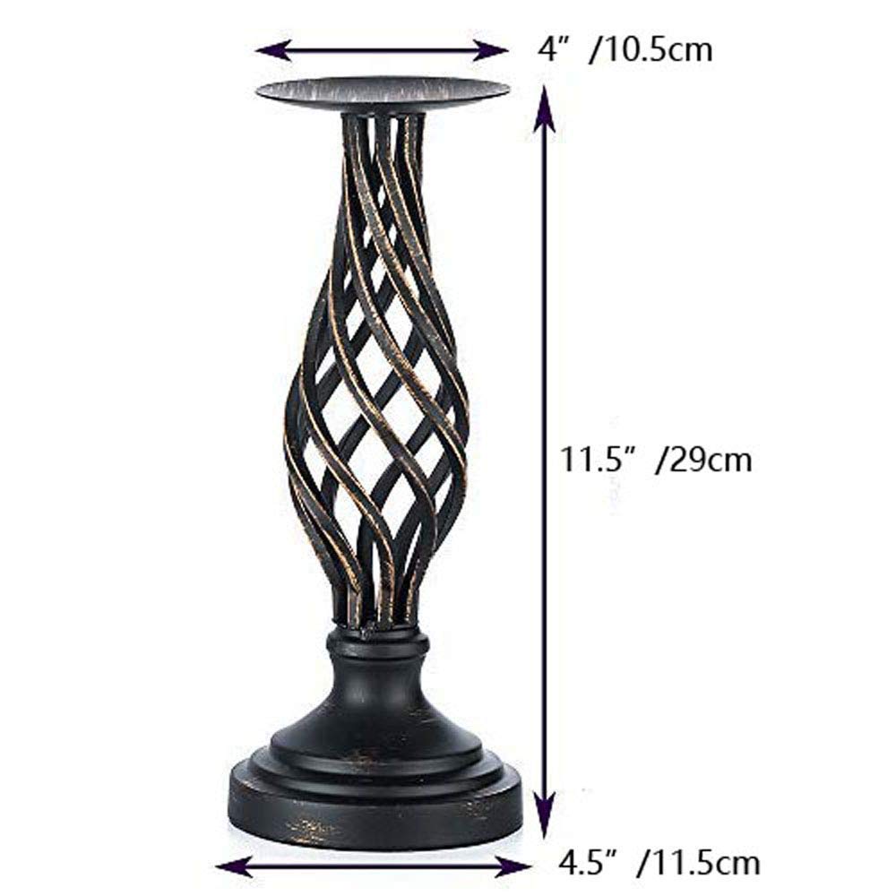 Column Candle Holder, Candle Holder Stand Metal Pillar Romantic Candlesticks Home Decor Candle Stand Candle Holders for Fireplace, Living or Dining Room Table, Gifts for Wedding Set of 2 (S + L) (Col