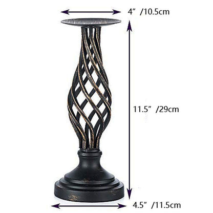 Column Candle Holder, Candle Holder Stand Metal Pillar Romantic Candlesticks Home Decor Candle Stand Candle Holders for Fireplace, Living or Dining Room Table, Gifts for Wedding Set of 2 (S + L) (Col