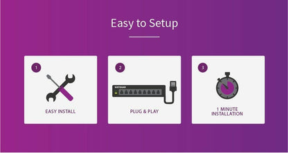 NETGEAR 8 Port Gigabit Network Switch (GS308) - Ethernet Switch - Ethernet Splitter - Plug-and-Play - Silent Operation - Desktop or Wall Mount