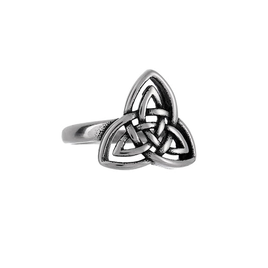 YWMAN Celtic Knot Rings for Women, Stainless Steel Triquetra Trinity Ring, Witches Knot Irish Jewelry Gift (11)