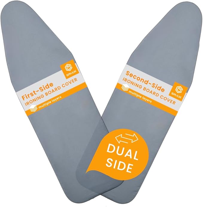 SAVUK Ironing Board Cover and Pad Dual Side X2 Lifetime Double Using Heavy Duty