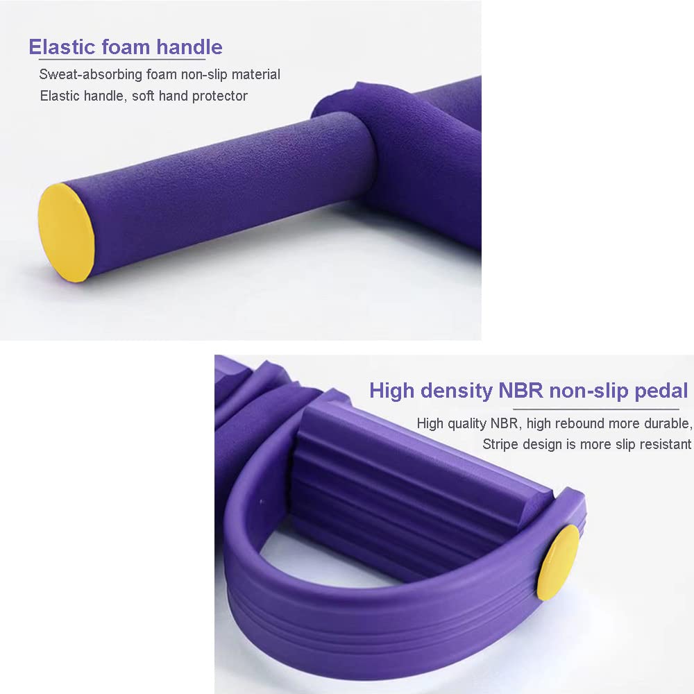 DZOZO Multifunction Resistance Training 4 Tube Pedal Resistance Band Home Gym Equipment Ankle Puller Tension Rope Sit-up Bodybuilding Expander Workout Band for Women/Men