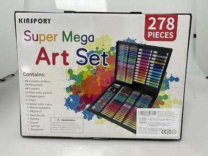 KINSPORY 278 PCS Art Set for Kids, Deluxe Coloring Drawing Art Supplies Case Gift for Teens Boys Girls 4 5 6 7 8 9 10 11 12