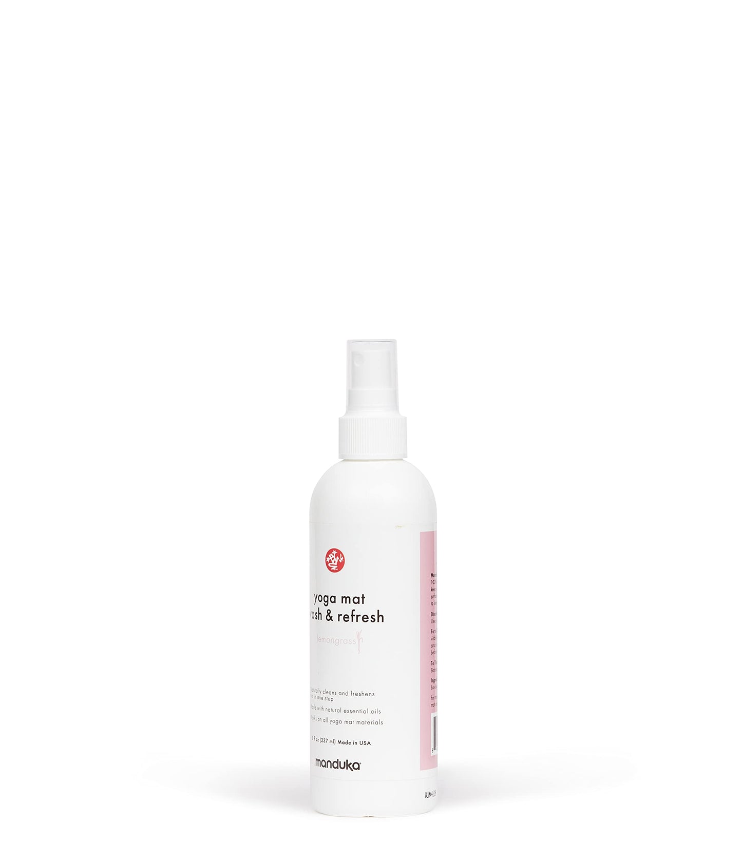 Manduka Yoga Mat Wash and Refresh – 100% Natural Essential Oil Yoga Mat Cleaning Spray, Fitness Equipment and Gym Accessories Cleaner, Non-irritating, Pet Friendly | Lemongrass Scent, 8 oz