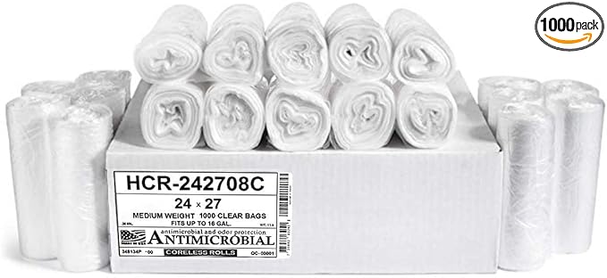 Aluf Plastics High Density Trash Bags, 12 Gallon, 8 Micron,