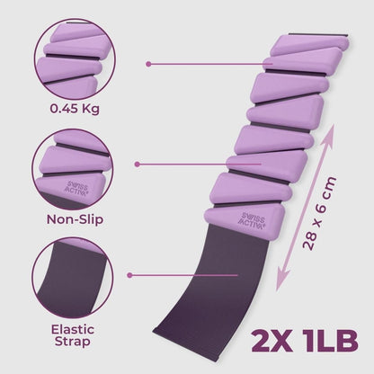 Swiss Activa+ 1lb wrist and ankle weights set of 2, leg weights for women, adjustable ankle weights, weighted wristbands, ankle weight, arm weights for women