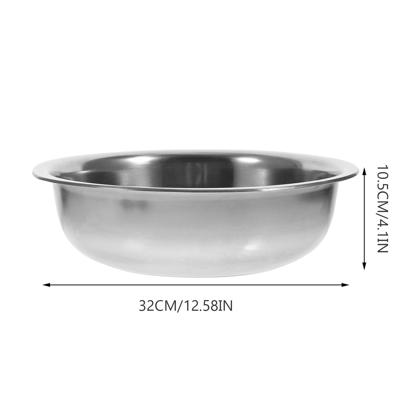 UPKOCH Stainless Steel Basin 10.62 Inch Multipurpose Kitchen Soup Bowl for Mixing Egg Beating Flour Vegetable Washing and Food Prep