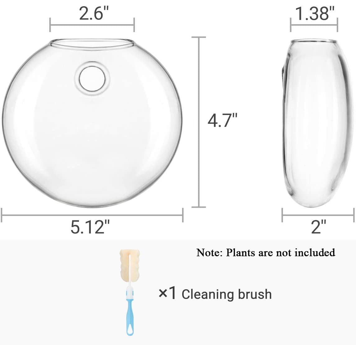 Mkono Wall Hanging Planter Propagation Station Glass Flower Vase for Hydroponics Plants, Bathroom, Home Office Living Room Decor Gift, Oblate Set of 3(Plants not Included)