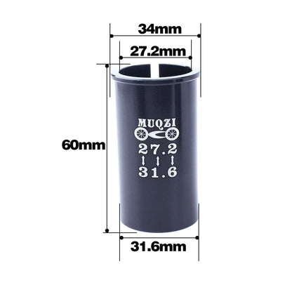 Seatpost Adapter Shim, Bicycle Seat Post Tube Adapter, Seatpost Reducing Sleeve Shim for Mountain Bike, Road Bike, MTB, BMX, Fixie Gear. 27.2mm to 31.6mm