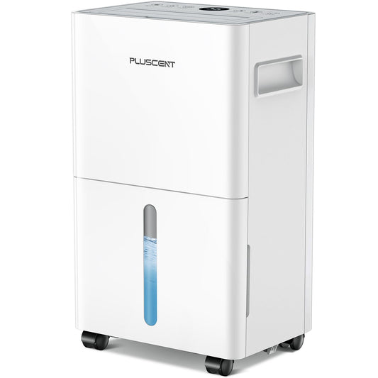 1500 Sq.ft Dehumidifier for Basement, PlUSCENT Max 21 Pint/Day Dehumidifiers for Home, Large Room, Bedroom with Drain Hose, Smart Humidity Control & Monitor, 3 Operation Modes, 24H Timer, Auto Defrost