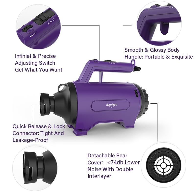 Dog Dryer High Velocity Professional Dog/Pet Grooming Force Hair Dryer/Blower (SMD-06P)