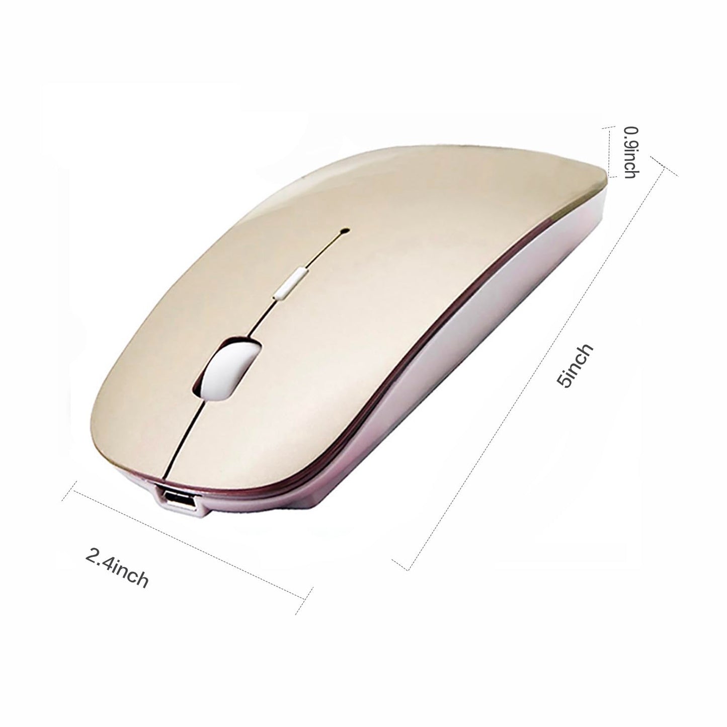 Bluetooth Wireless Mouse for Laptop mac MacBook ipad MacBook air MacBook pro pc Desktop Computer Windows Chromebook Notebook (Silver)