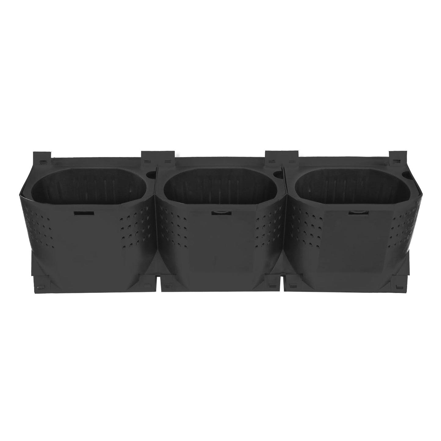 HAOREBAIYU Wall-Mounted Flower Pot Holder for Indoor Outdoor Use on Balcony, Patio, Garden (36-Slot Black)