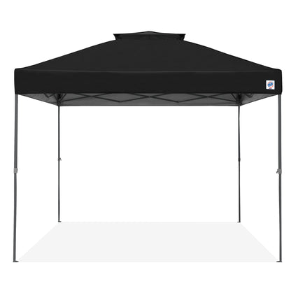 E-Z UP Patriot ONE-UP Technology Vented Shelter, 10' x 10', Black Top, Grey Frame