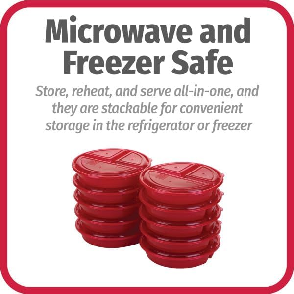 GoodCook Meal Prep Containers Set Microwave & Dishwasher-Safe Round Food