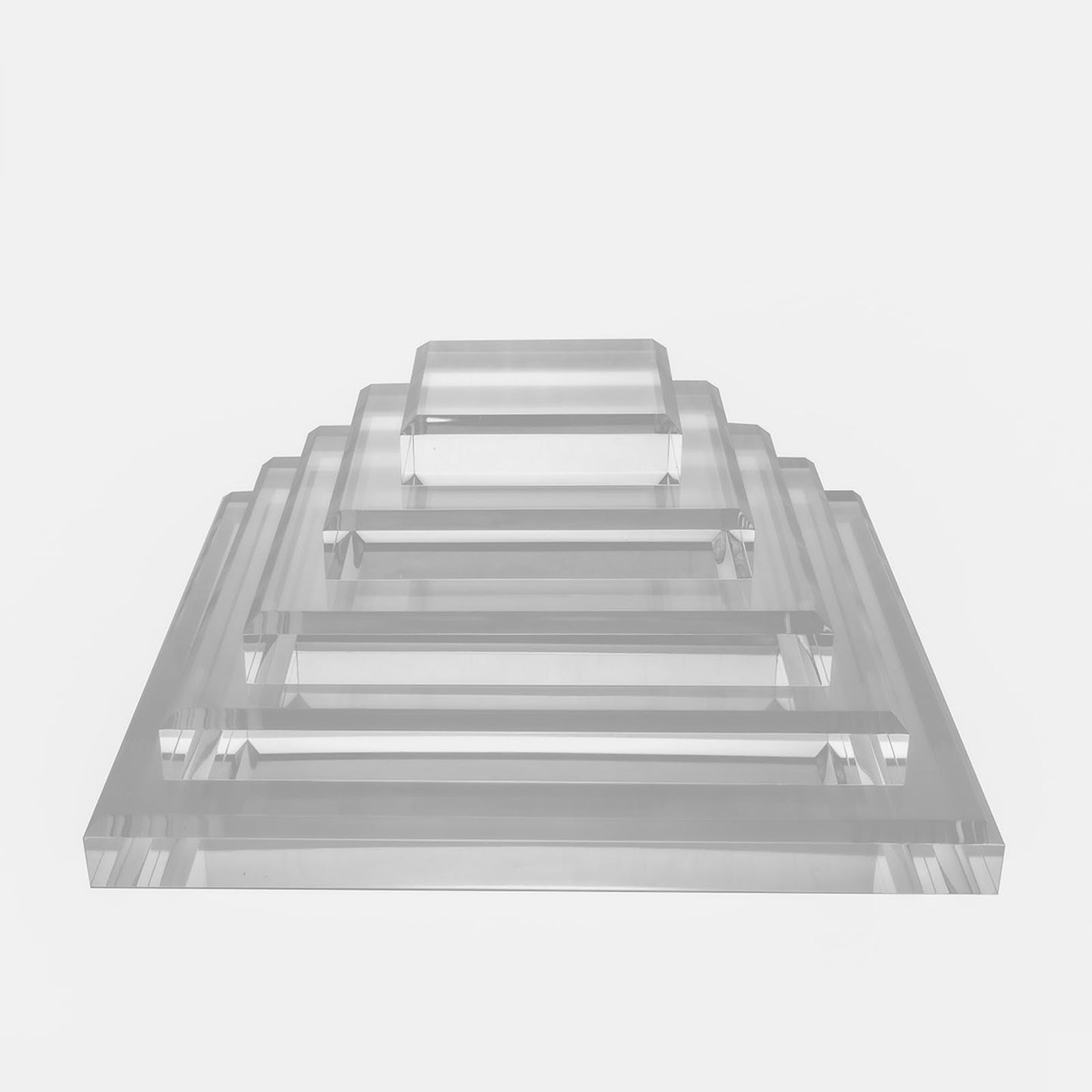 CiaoHER 1in Thickness Beveled Acrylic Square Display Block Clear Polished Pedestal Stand Riser (6x6, 1pack)