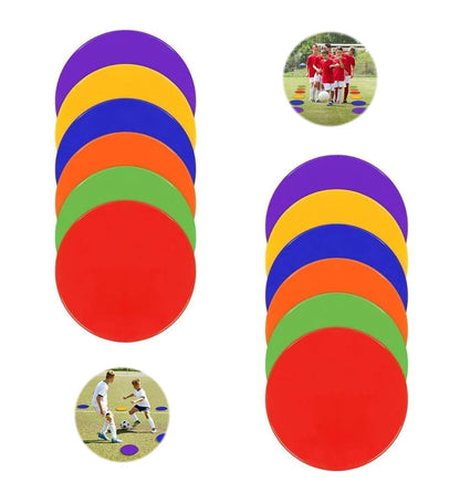 DODOLOOK 8 Inch Poly Vinyl Spot Markers, Non Slip Rubber Agility Markers Flat Field Cones Floor Dots,for Exercise Drills, Sports, Speed Agility Training -12 Pcs