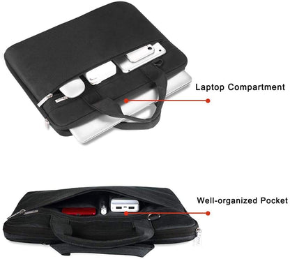 Voova Laptop Bag 15.6 Inch, Waterproof Computer Case Sleeve for MacBook Air 15 M2, MacBook Pro 15/16, 15-16” HP Dell Lenovo Laptop, Slim Briefcase Messenger Bag with Shoulder Strap, Men Women,Black