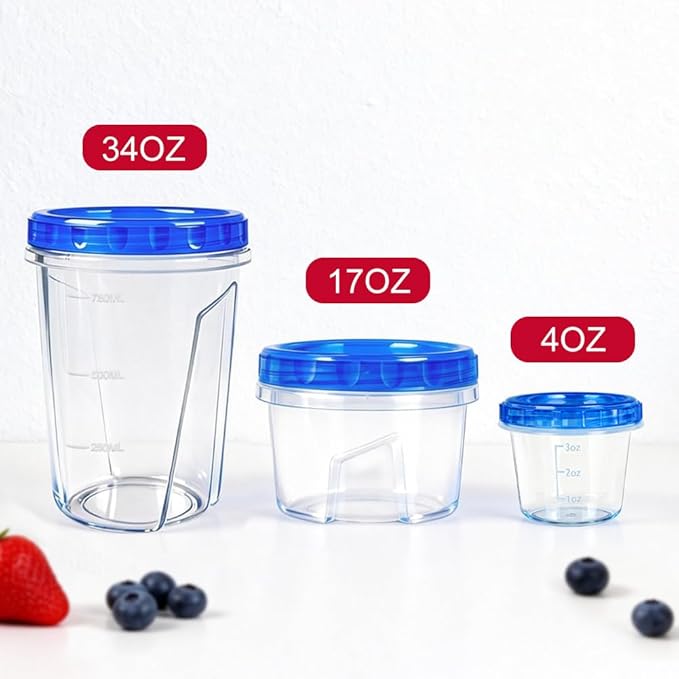 12 Pack 4oz Small Freezer Storage Containers