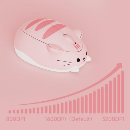 Akko Cat Theme Wireless Gaming Mouse, 2.4G GHz with a USB Receiver, Cute Optical Cordless Cartoon Mice for Computer/Laptop/Desktop/PC, Compatible with Mac/Win (Gray Mimo)