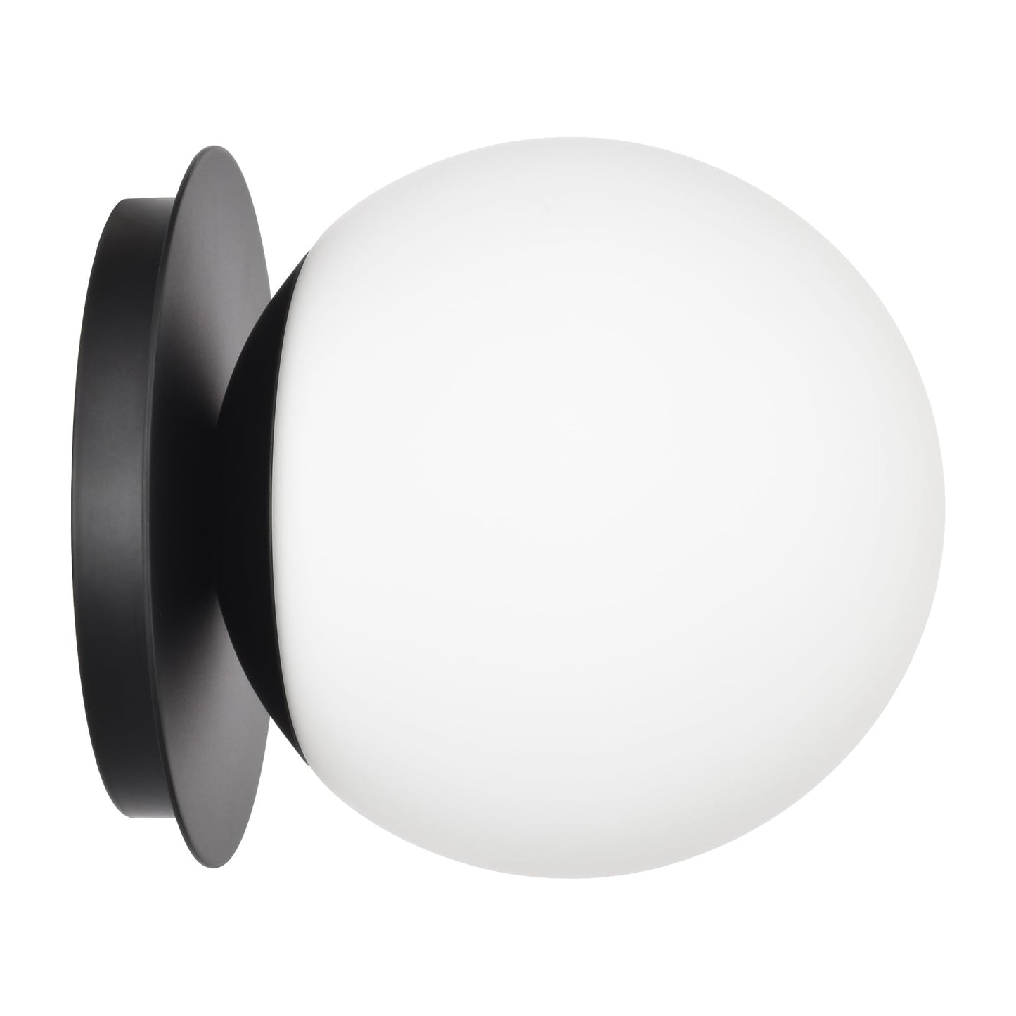 Hanaloa Wall Sconces, 1 Light Modern Globe Sconce in Matte Black, Wall Light for Bedroom Bathroom Living Room & Hallway Vanity Lighting, Ceiling Light Fixture
