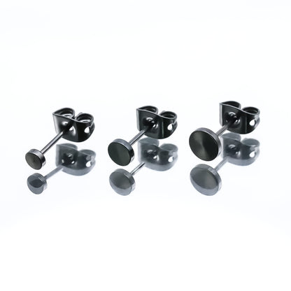Artskin Titanium Flat Dot Stud Earrings for Women Men Girls Hypoallergenic Nickel Free Earrings 5mm Black Round Disc Earrings for Sensitive Ears (5mm, Black)