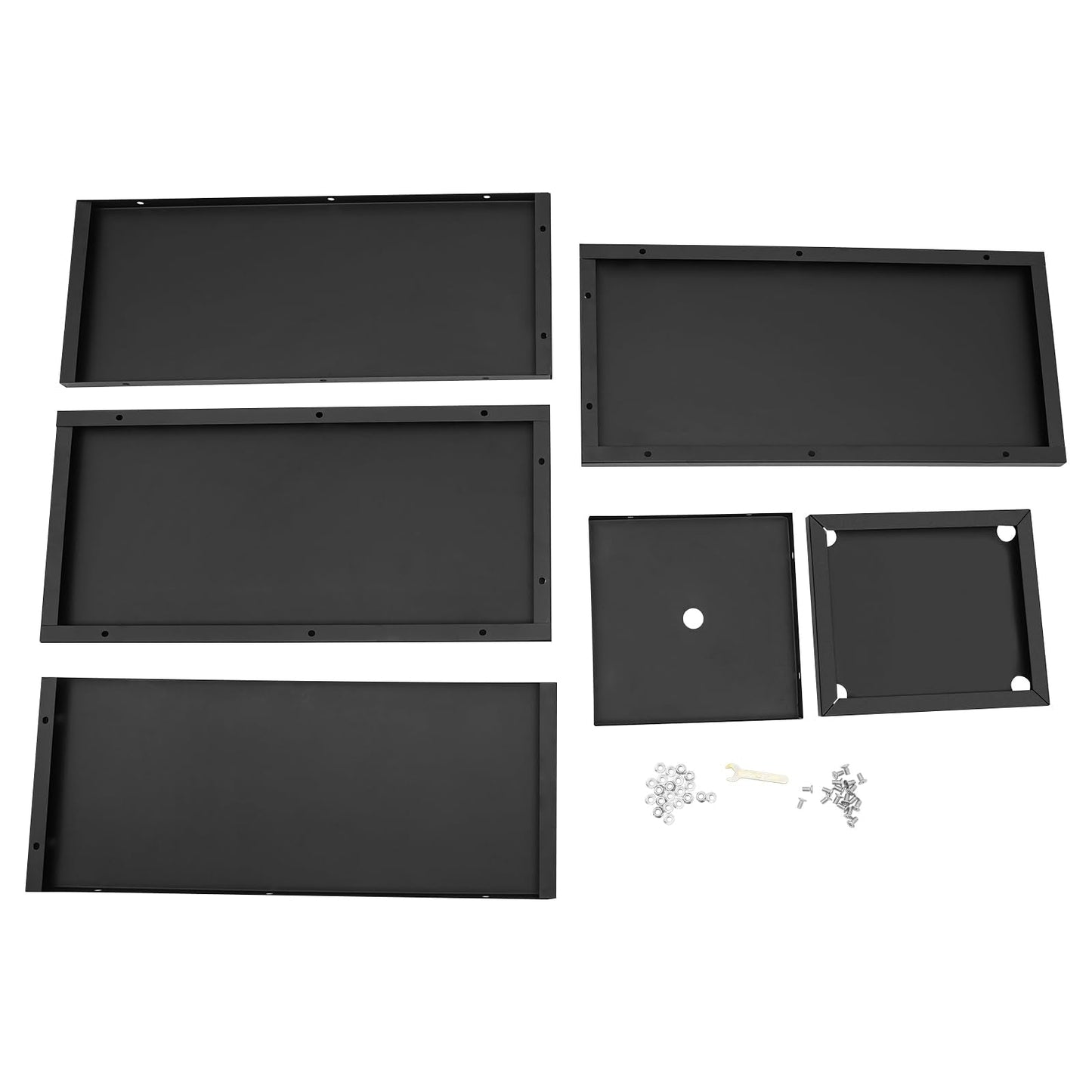 LUOSHALIYA Metallic Heavy Outdoor/Indoor Planter Box, Seamless Large Metal Planter for Tall Trees, Plants, Flowers, No Assembly Required (Black, 14 * 14 * 30 inch)