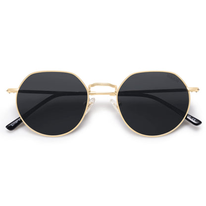 SOJOS Round Polygon Polarized Sunglasses for Women Men Retro Classic Vintage Panto Shades SJ1157