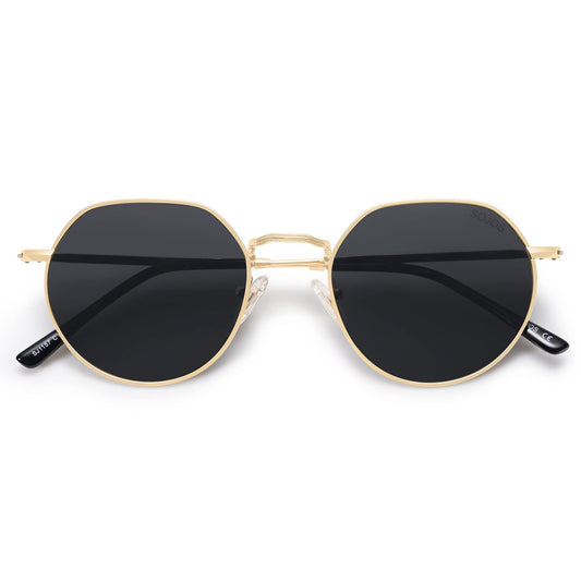 SOJOS Round Polygon Polarized Sunglasses for Women Men Retro Classic Vintage Panto Shades SJ1157