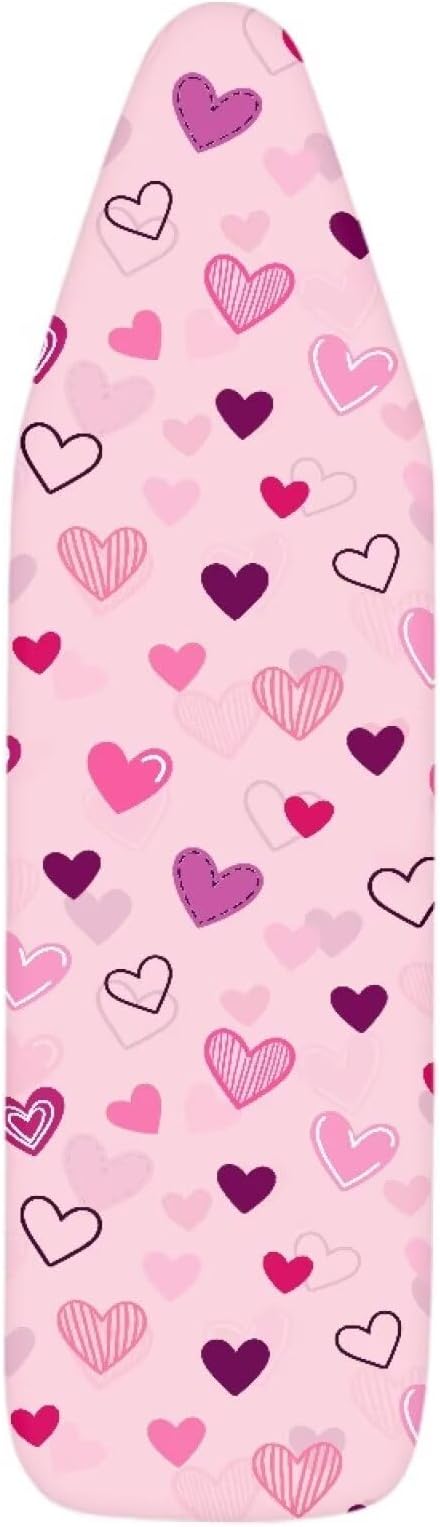 Pink Hearts Ironing Board Cover Soft Stain Resistant Ironing Board Cover