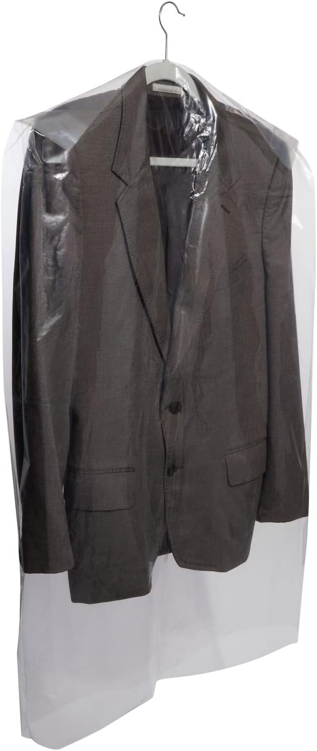 50 Pack Clear Plastic Garment Bags