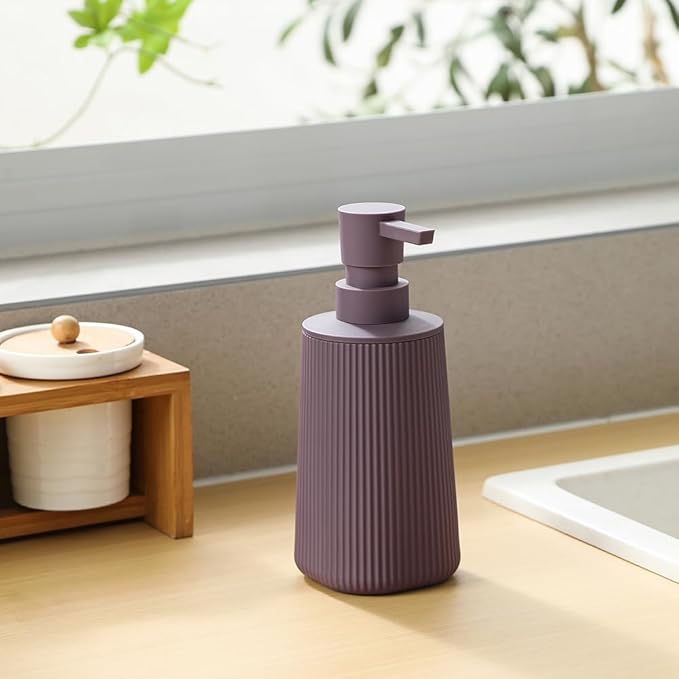 Small Soap Dispenser for Bathroom and Kitchen, Modern Farmhouse Striped Style