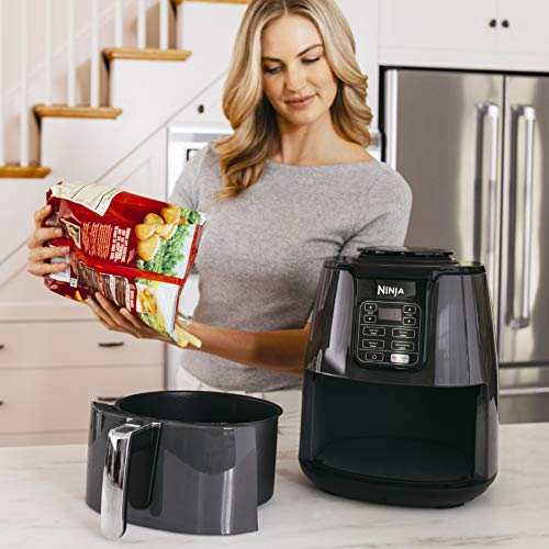 Ninja | Air Fryer | 4 QT Capacity | 4-in1 Roast, Crisp, Roast, Reheats, & Dehydrates | Dishwasher Safe Parts | Includes 20 Easy & Healthy Recipes | Compact | Grey | AF101