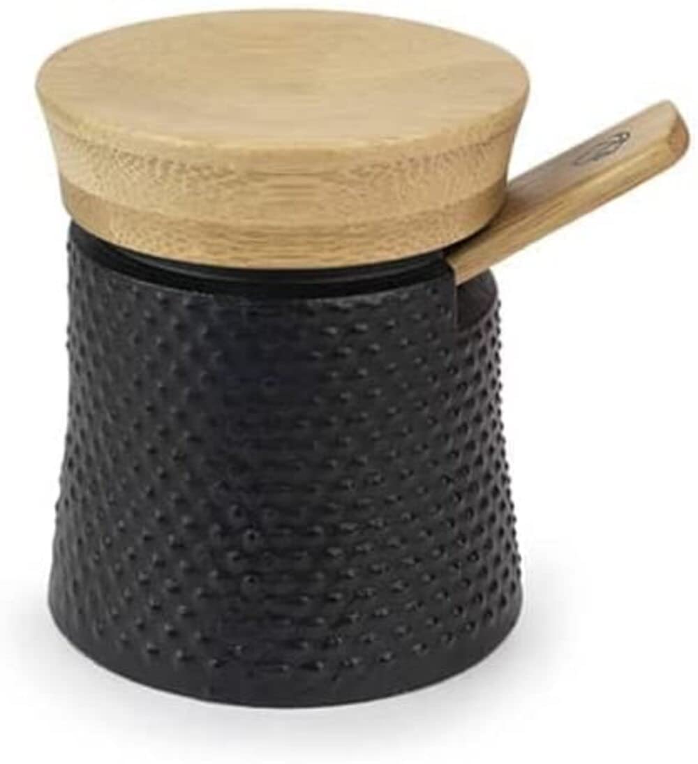 Peugeot Bali Black Cast-Iron Pepper Mill and Salt Cellar.